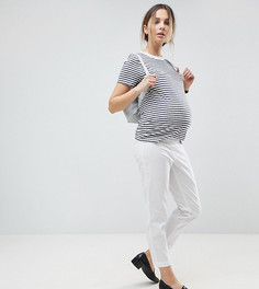 Льняные брюки-сигареты ASOS MATERNITY - Белый