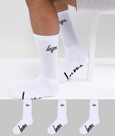 3 пары белых спортивных носков Hype - Белый