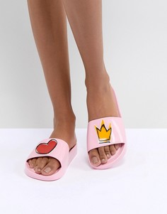 Розовые шлепанцы с надписями Prince и Charming Vivienne Westwood For Melissa - Розовый