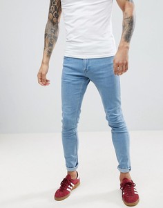 Голубые эластичные супероблегающие джинсы Lee Malone - Синий