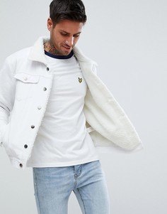 Белая джинсовая куртка с подкладкой из искусственного меха boohooMAN - Белый