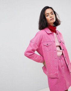 Цветная джинсовая оверсайз-куртка Vero Moda - Розовый
