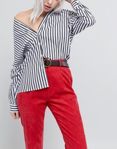 Ремень для джинсов из полиуретана с круглой пряжкой ASOS DESIGN - Черный