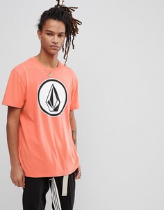 Розовая футболка с большим логотипом Volcom - Оранжевый