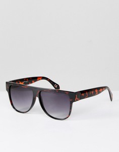 Солнцезащитные очки в черепаховой квадратной оправе Jeepers Peepers - Коричневый