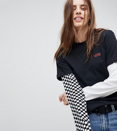 Эксклюзивная двухслойная футболка с контрастными рукавами Vans - Черный