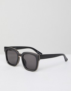Солнцезащитные очки в квадратной оправе Pieces - Черный