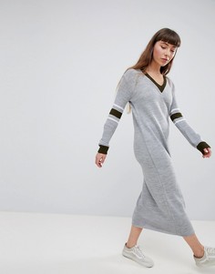 Платье-джемпер с контрастными полосками на рукавах Daisy Street - Серый