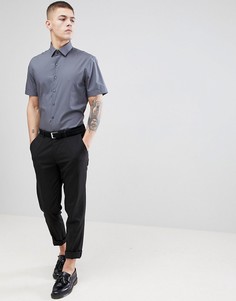 Строгая приталенная рубашка с короткими рукавами Calvin Klein - Серый