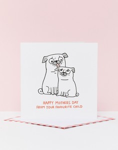 Открытка ко Дню матери с надписью Favourite Child Ohh Deer x Gemma Correll - Мульти