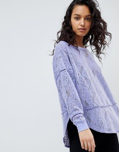 Кружевной топ Free People - Фиолетовый