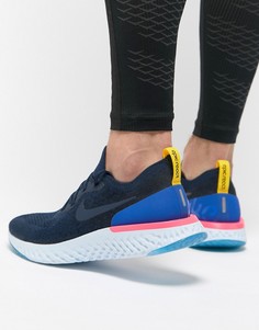 Синие кроссовки Nike Running Epic React Flyknit AQ0067-400 - Синий