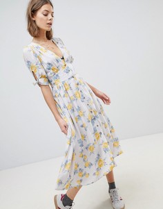 Платье миди Free People Love Of My Life - Бежевый