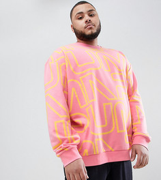 Розовый свитшот с круглым вырезом и принтом Puma PLUS эксклюзивно для ASOS - Розовый