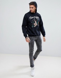 Худи черного цвета с вышивкой River Island - Черный
