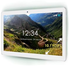 Планшет GINZZU GT-1045, 1GB, 8GB, 3G, Android 6.0 белый [00-00001054]