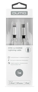 Кабель QUMO Lightning MFi - USB Type-C, 1м, серебристый [23738]