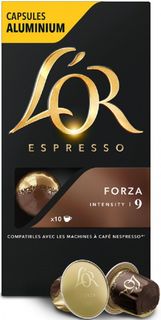 Капсулы BOSCH LOR Espresso Forza, для кофемашин капсульного типа, 10 шт [4028411]