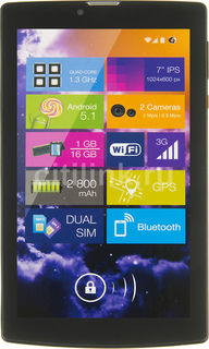 Планшет DIGMA Plane 7007 3G, 1GB, 16GB, 3G, Android 7.0 черный [ps7054mg / ps7054mg]