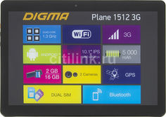 Планшет DIGMA Plane 1512 3G, 2GB, 16GB, 3G, Android 5.1 черный [ps1120mg]