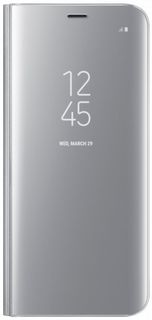 Чехол (флип-кейс) SAMSUNG Clear View Standing Cover, для Samsung Galaxy S8+, серебристый [ef-zg955csegru]