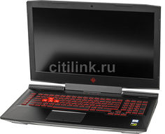 Ноутбук HP Omen 17-an014ur, 17.3&quot;, Intel Core i7 7700HQ 2.8ГГц, 16Гб, 1000Гб, nVidia GeForce GTX 1050 - 2048 Мб, DVD-RW, Free DOS, 2CM03EA, черный