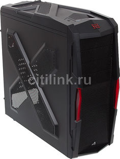 Корпус ATX AEROCOOL Strike-X Xtreme Black Edition, Midi-Tower, без БП, черный