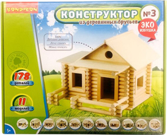 Конструктор BONDIBON Эко избушка из деревянных брусьев №3
