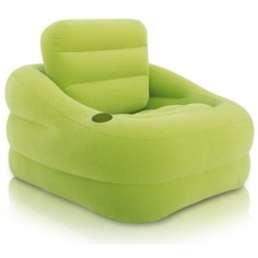 Надувное кресло с подстаканником intex accent chair лайм, 97х107х71см 68586