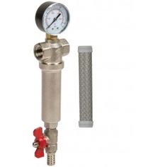 Латунный механический фильтр aquafilter с манометром, резьба 1" fhmb1_x. 583
