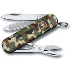 Нож-брелок victorinox classic 0.6223.94, 58 мм, 7 функций, камуфляжный