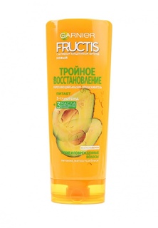 Бальзам для волос Garnier Fructis "Тройное Восстановление", укрепляющий, для поврежденных и ослабленных волос, 387 мл, с маслами Оливы, Авокадо и Карите