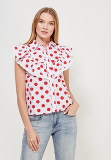 Блуза LOST INK BRODERIE TRIM POLKA DOT SHIRT