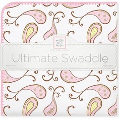 Фланелевая пеленка SwaddleDesigns для новорожденного Pink Paisley (SD-120PP)