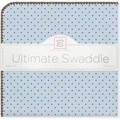 Фланелевая пеленка SwaddleDesigns для новорожденного Blue w/BR Dot (SD-014PB)
