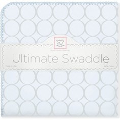 Фланелевая пеленка SwaddleDesigns для новорожденного Пастель круги голубая (SD-350SB)