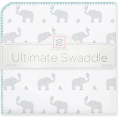 Фланелевая пеленка SwaddleDesigns для новорожденного SC Elephants/Chicks (SD-460SC)