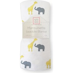 Пеленка детская тонкая SwaddleDesigns Маркизет Y Giraffe/Elephant (SD-456Y)