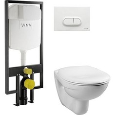 Комплект Vitra Normus унитаз с сиденьем + инсталляция + кнопка белая (9773B003-7201)