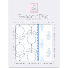 Набор пеленок SwaddleDesigns Swaddle Duo Blue Little Bunnie