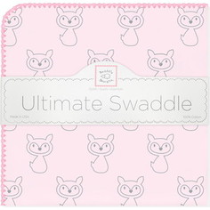 Пеленка фланель для новорожденного SwaddleDesigns Ultimate Gray Fox Pink