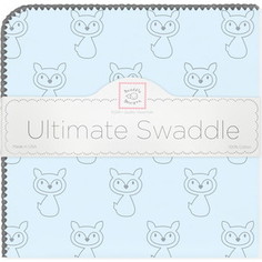 Пеленка фланель для новорожденного SwaddleDesigns Ultimate Gray Fox Pstl Blue