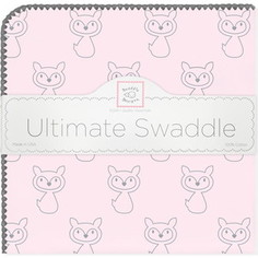 Пеленка фланель для новорожденного SwaddleDesigns Ultimate Gray Fox Pstl Pink