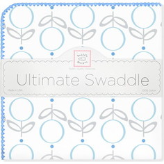 Пеленка фланель для новорожденного SwaddleDesigns Ultimate Lolli Fleur Blue