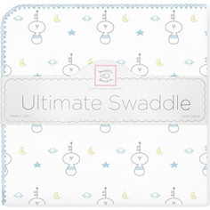 Пеленка фланель для новорожденного SwaddleDesigns Ultimate Space Friend Blue