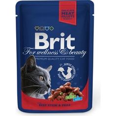Паучи Brit Premium Cat Beef Stew & Peas с говядиной и горошком для кошек 100г (100305) Brit*