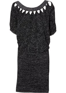 Трикотажное платье (черный/серебристый) Bonprix