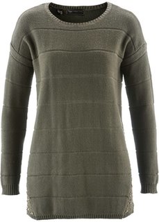 Пуловер (темно-оливковый) Bonprix