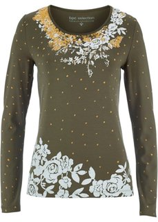 Футболка (зеленый хаки с рисунком) Bonprix