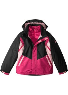 Куртка 3 в 1 на ватной подкладке (ягодно-красный с узором) Bonprix